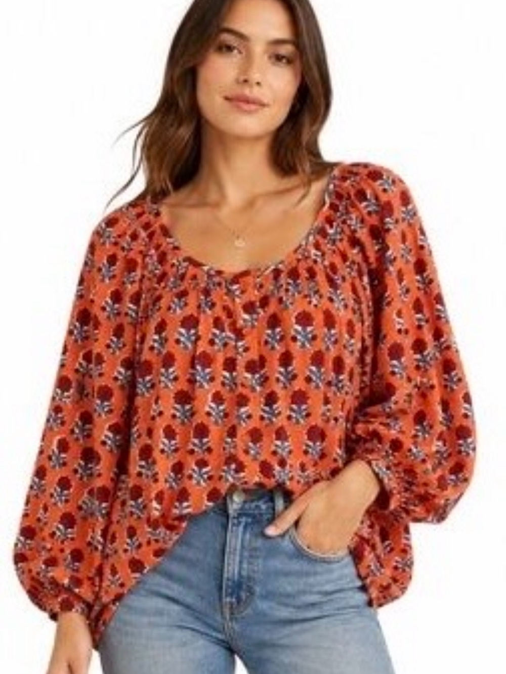 EMERSON FRY INDIA COLLECTION Women’ Frances Button Down Front Blouse Lined  Sz M